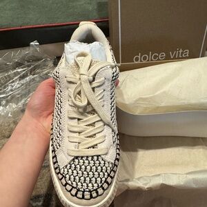 Dolce Vita Black Natural Raffia Shoes